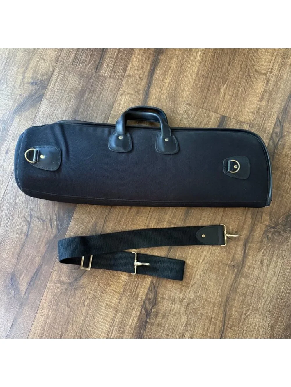 Vintage Reunion Blues Trumpet Canvas Case Padded Gig Bag Black with Shoulder Str